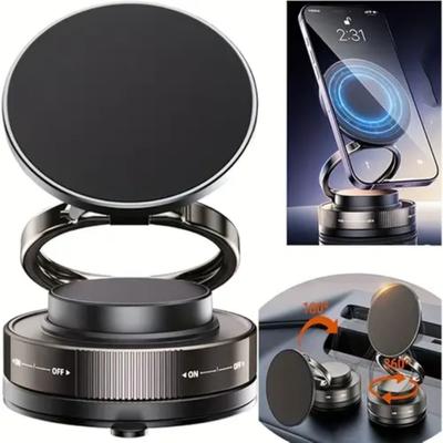 Vacuum Magnetic Phone Holder, Foldable and Adjustable Magnetic Phone Holder with One Hand Operation, 360 ° Rotation Suitable for Cars