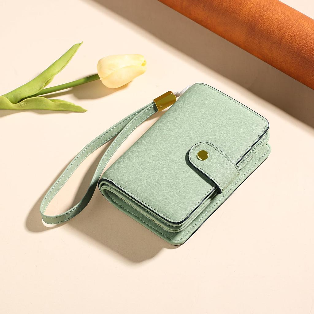 RNIEGA Bifold Genuine Folding Wallet with Coin Card Stylish Women's Wallet, Leather, Lightweight, Purse, Case, Compact, Anti-Skimming,