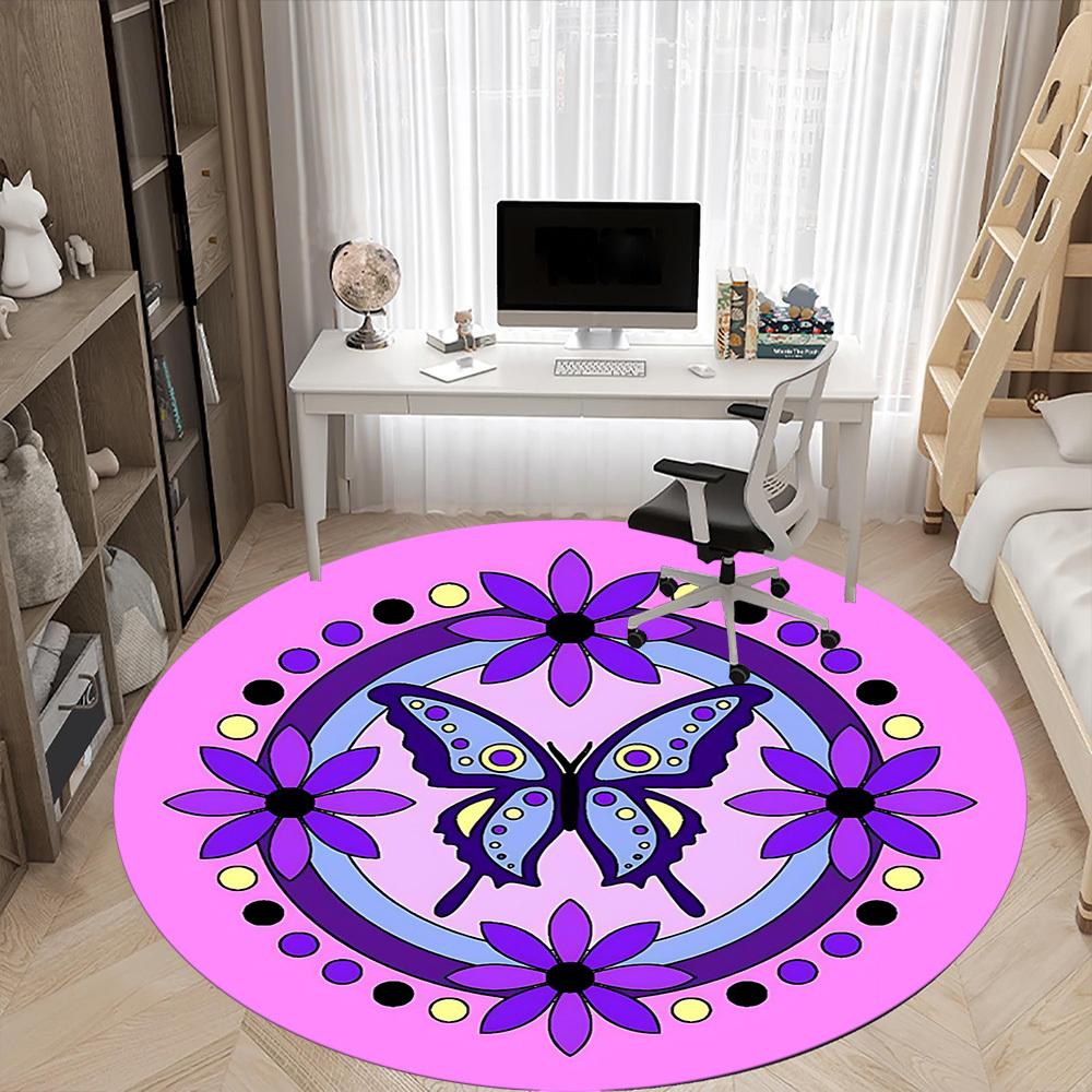 1pc Butterfly Mandala Chair Carpet for Office, Soft and Durable Office Rug for Interior Decoration, Perfect for Office yy251227090