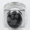 LOUIS VUITTON Chevalier Snow Flow Ring M64903 Silver925/Obsidian #9.9(US Size) 22.0g mens Used
