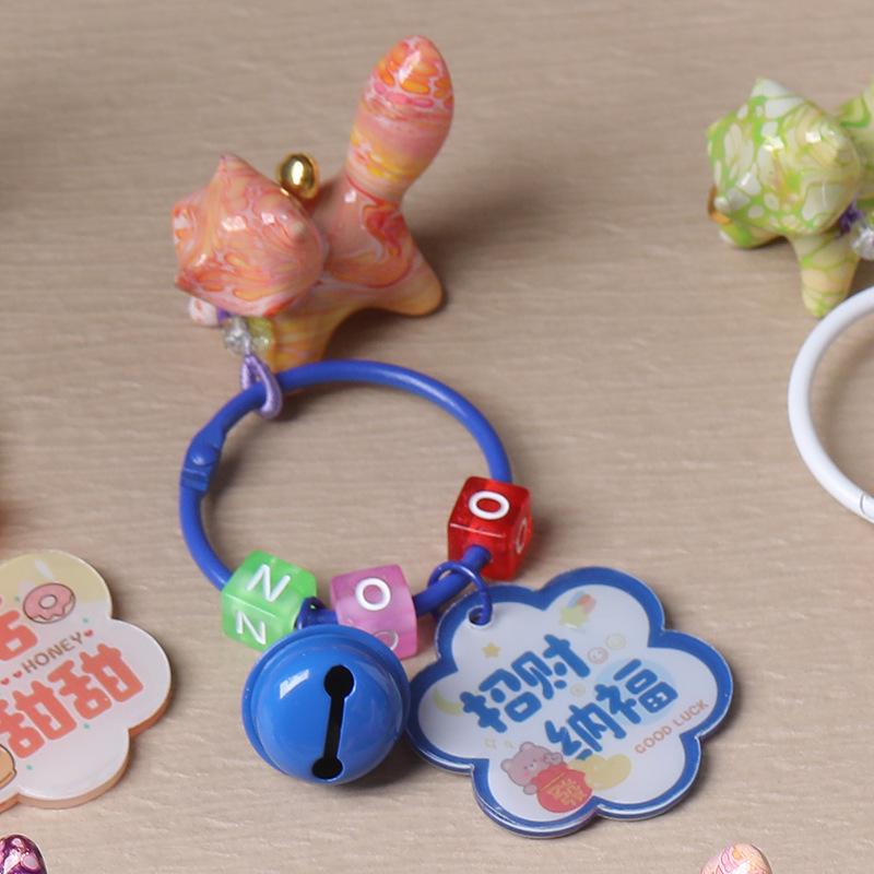 Sandalwood Lacquer Color Drip Cute Fox DIY Keychain Ornament for Kids