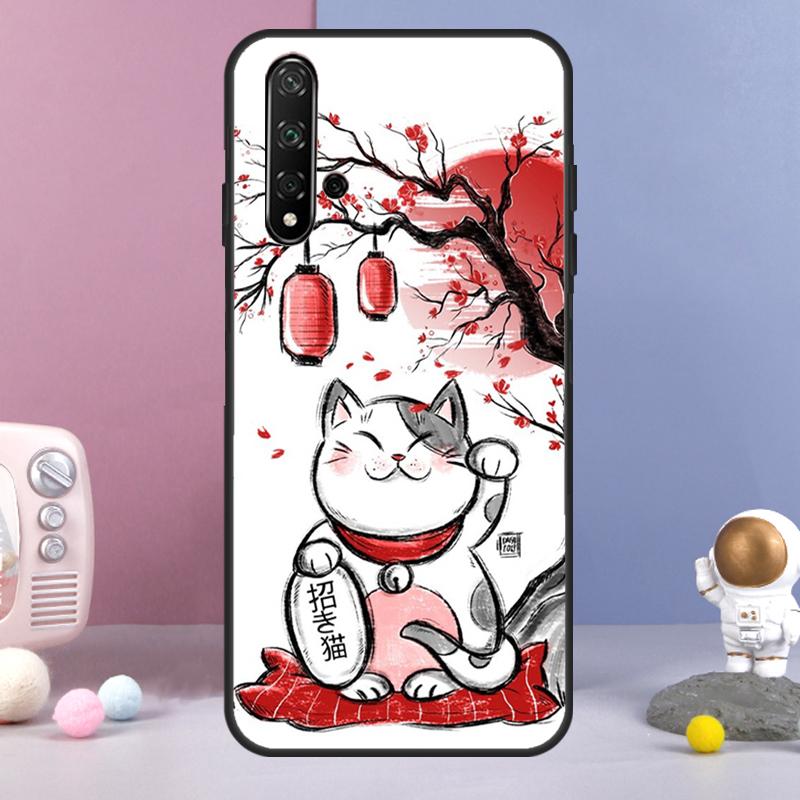 Japanese Lucky Cat For Huawei Nova 7i 8i 11i 12i 12s Y73 Y70 Y90 Y60 Y72 Y61 Y91 9 10 SE P30 Pro P40 Lite Case