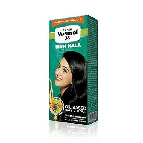 4 x Olio per Capelli Super Vasmol 33 Kesh Kala ( 100ml Ciascuno) Tinta per capelli liquida