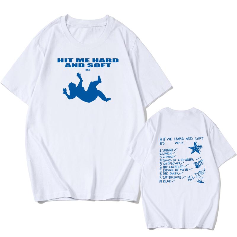 

Billie Hit Me Hard and Soft Printed TShirt Unisexs Womens Summer Harajuku ONeck Cotton European Size Casual Summer Top 01336 4XL