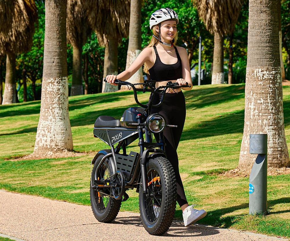 Electric Bike Pixar Super 500W Motor 30AH Max Range 100KM Top Speed 25Km/h Load 120KG 20"x4.0" Black