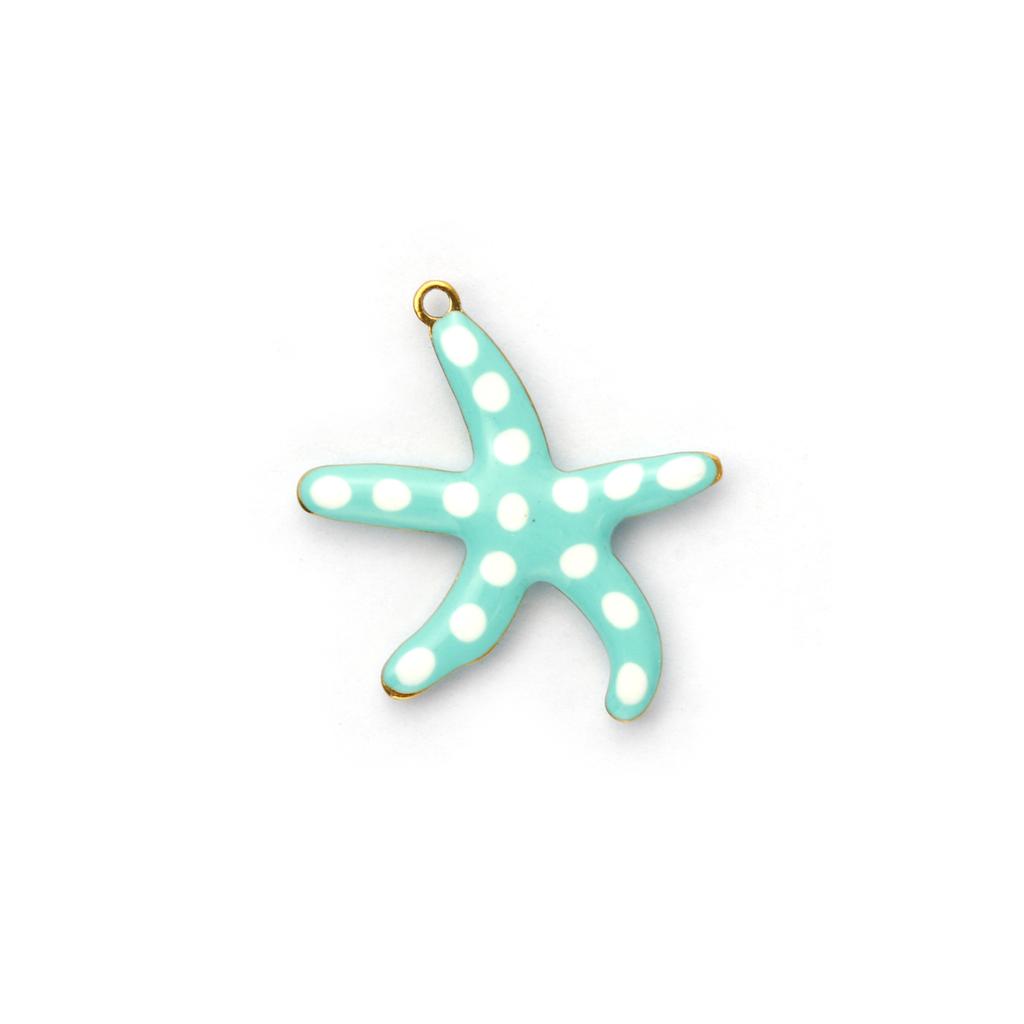 2 Stück 304 Edelstahl Meeres Schmuck Seestern Fisch Anhänger 18 Karat Vergoldet Doppelseitig Emaille Anhänger Für DIY Halsketten Herstellung