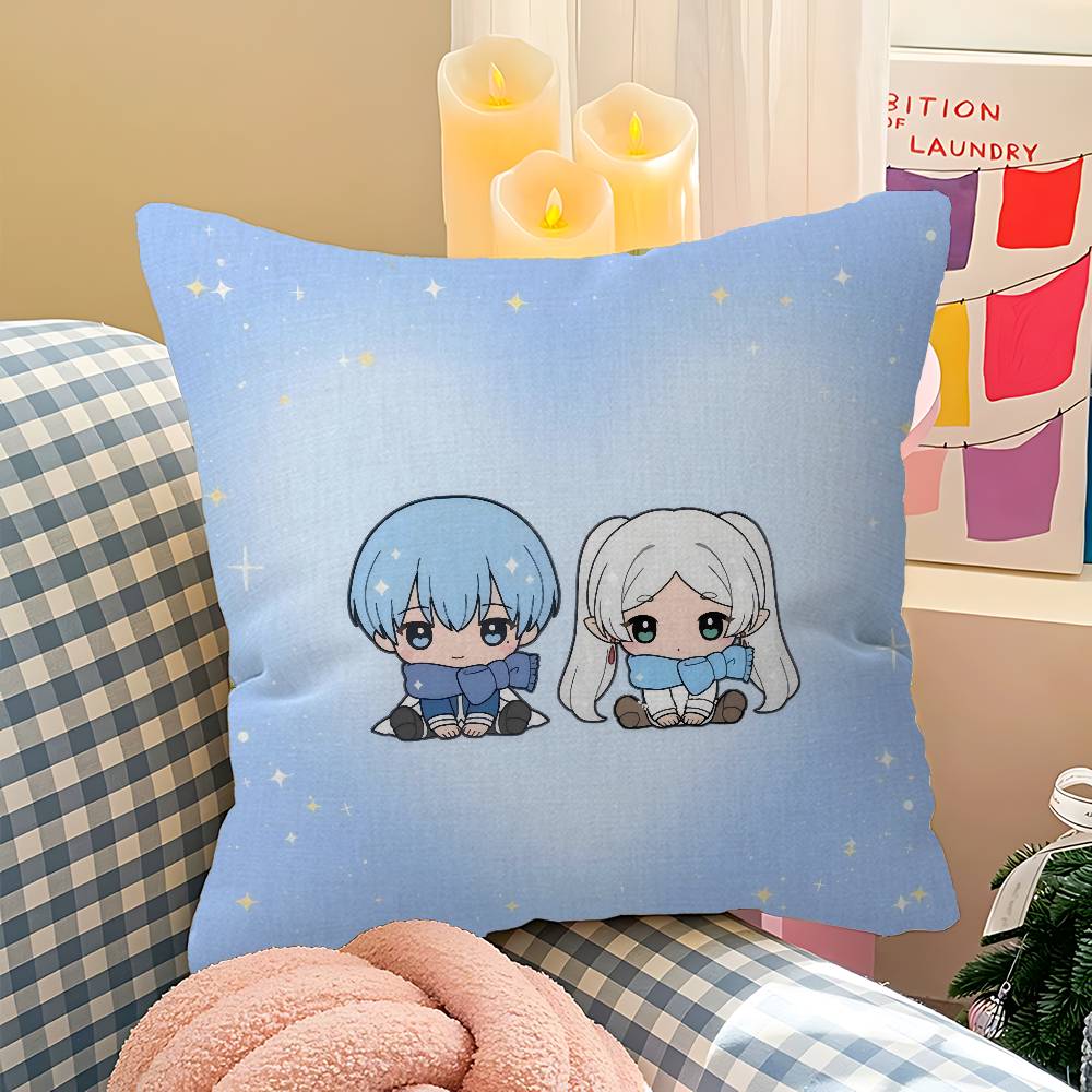 Cute Sousou No Frieren Pillow Cover Sofa Cushion Cover Home Room Decoration Children Gift