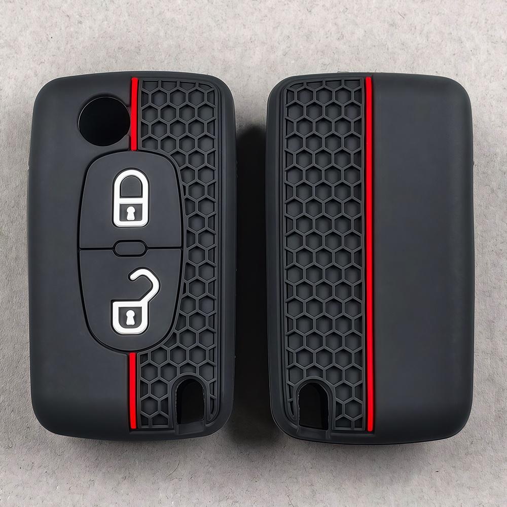 New Silicone Car Key Case Cover Keychain Fob Shell For Citroen C2 C3 C4 C5 C6 Xsara Berlingo For Peugeot 207 307 308 407 607 807