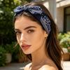 Elastic Headband Rabbit Ear Knot Design Elastic Hair Wrap Comfortable Secure Fit Wave Boosting Compression Hair Band