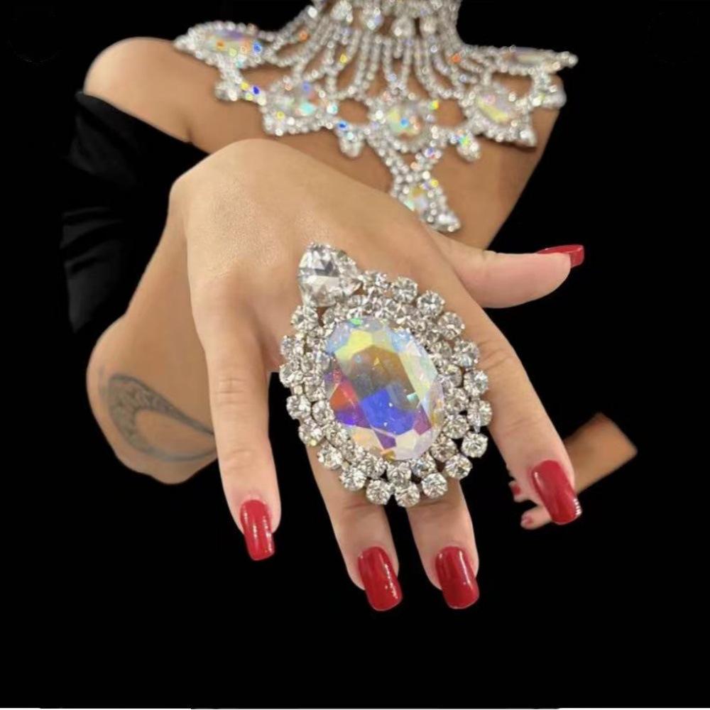Chic & Bold Water Drop Rhinestone Rings - Statement Jewelry for Women