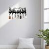 Metal Wall Mount Key Holder Rack with Mountain and Tree Design Multiple Hooks for Entryway Organization and Home Storage