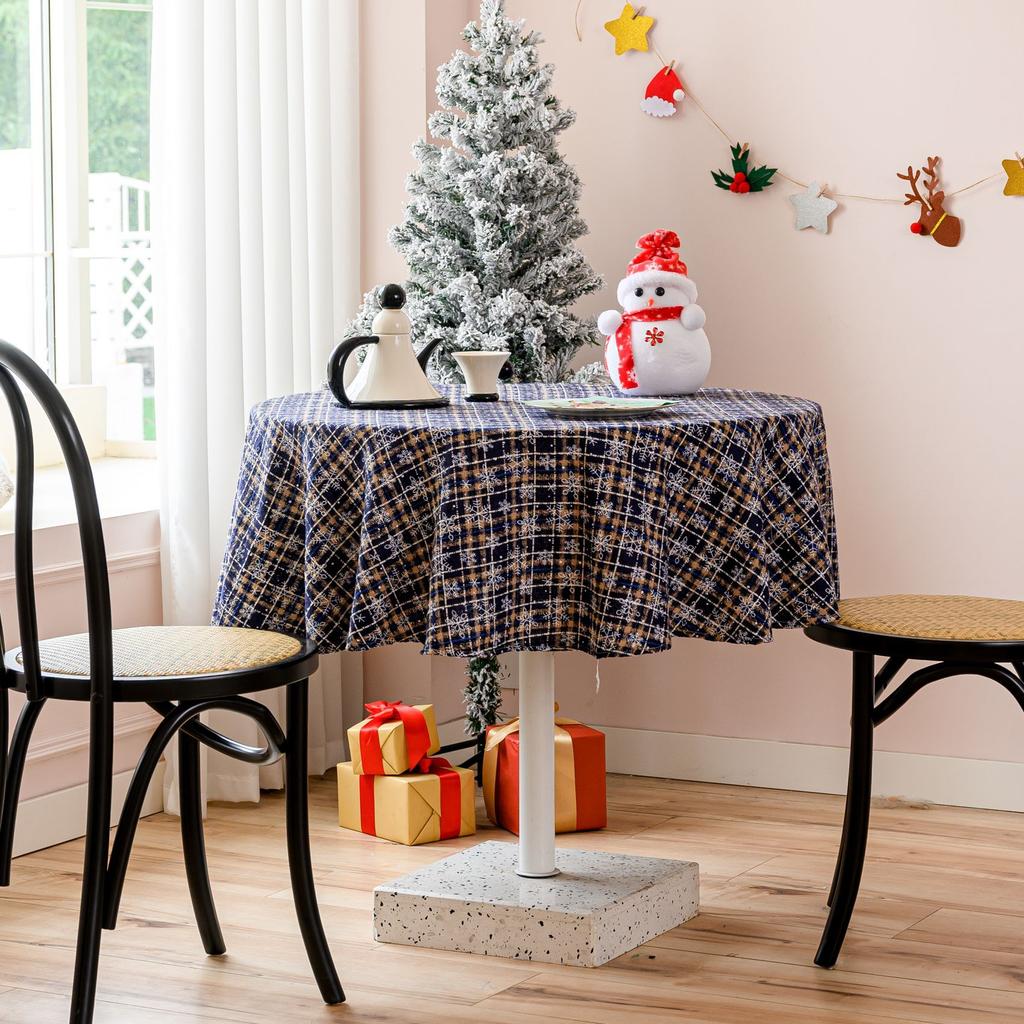 Party Table Cloth Christmas Day Winter Chinese New Year Decorations Indoor Table Fabric Checked Cover Cloth