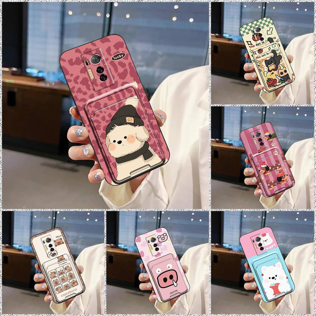 Fashion Design Anti-knock Phone Case For Tecno Phantom X/AC8 Graffiti Back Cover Silicone Durable Cartoon Card bag Cover