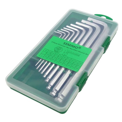 SEMIMO Hex Wrench Set: 9-Piece Set with Ball Point L-Shaped Wrenches, Chrome Vanadium Steel, Furniture Assembly, Maintenance Tool, Storage Case Includ