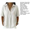 Women Shirt Lapel Buttons Half Placket Short Sleeve Shirt Tops Pure Color Loose Fit Casual Blouse Vacation Date Casual Wear