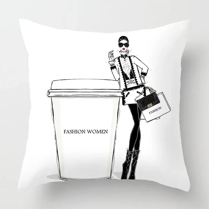 Nordic Fashion Ladies Pillowcase Decoration Home Decoration Living Room Sofa Cushion Cover  Bed Decoration Pillowcase
