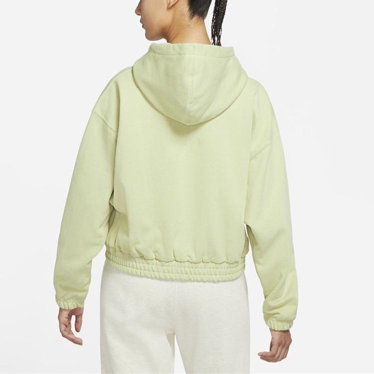 Jordan Esenciales Sudadera con capucha de punto casual recortada Tops para mujer Verde DD6999-371