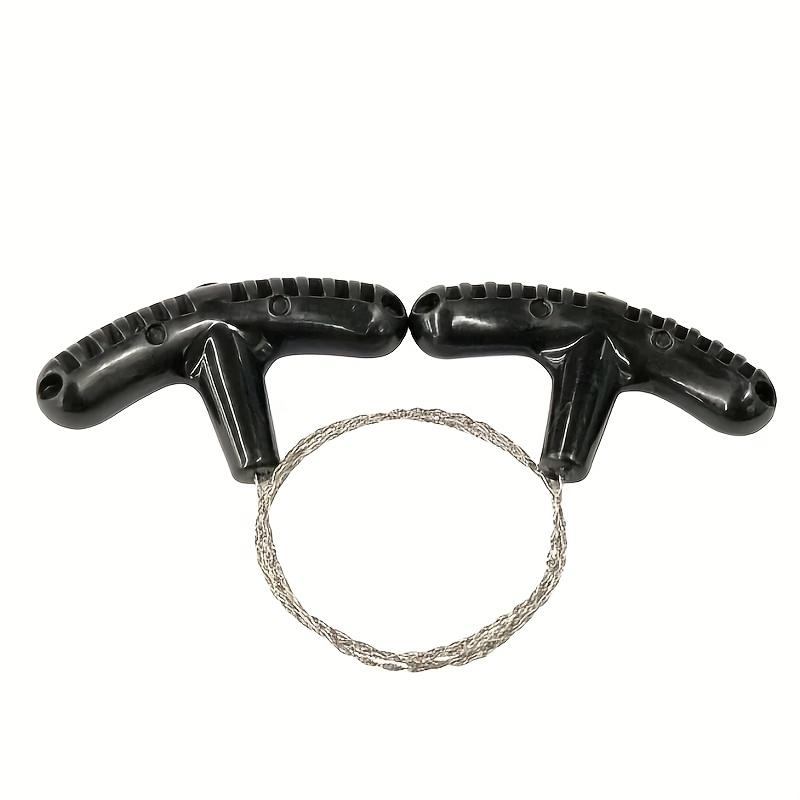 

Портативна дротяна пила з нержавіючої сталі з ручкою для пальців, кишенькова кишенькова кемпінг, ручна різальна ланцюгова пила, інструмент для виживання чорний