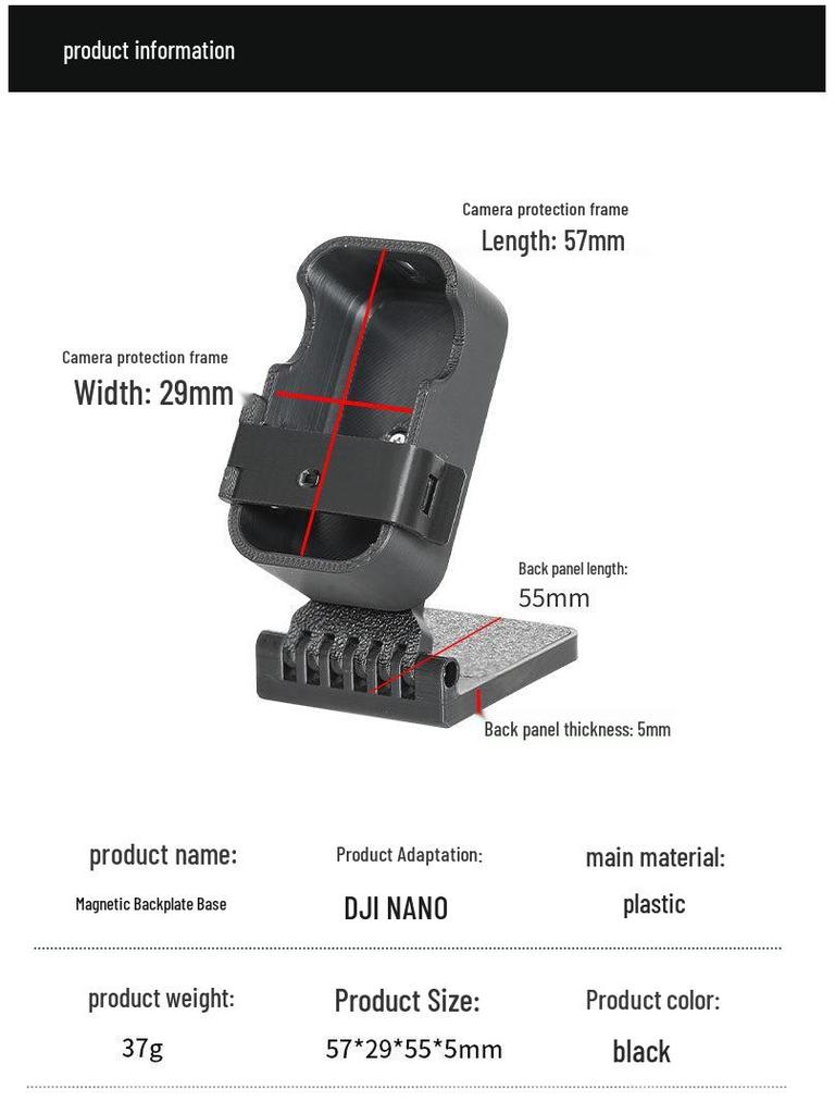 Acessório de Câmera Panorâmica DJI Nano Thumb com Ventosa de Vidro Magnético