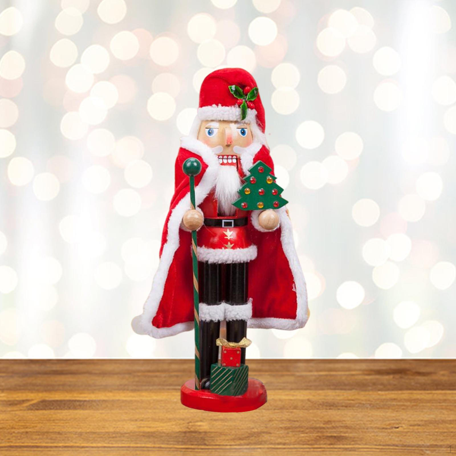 

14Inch Wooden Nutcracker Figures Decorative Doll Puppets Soldier Figure