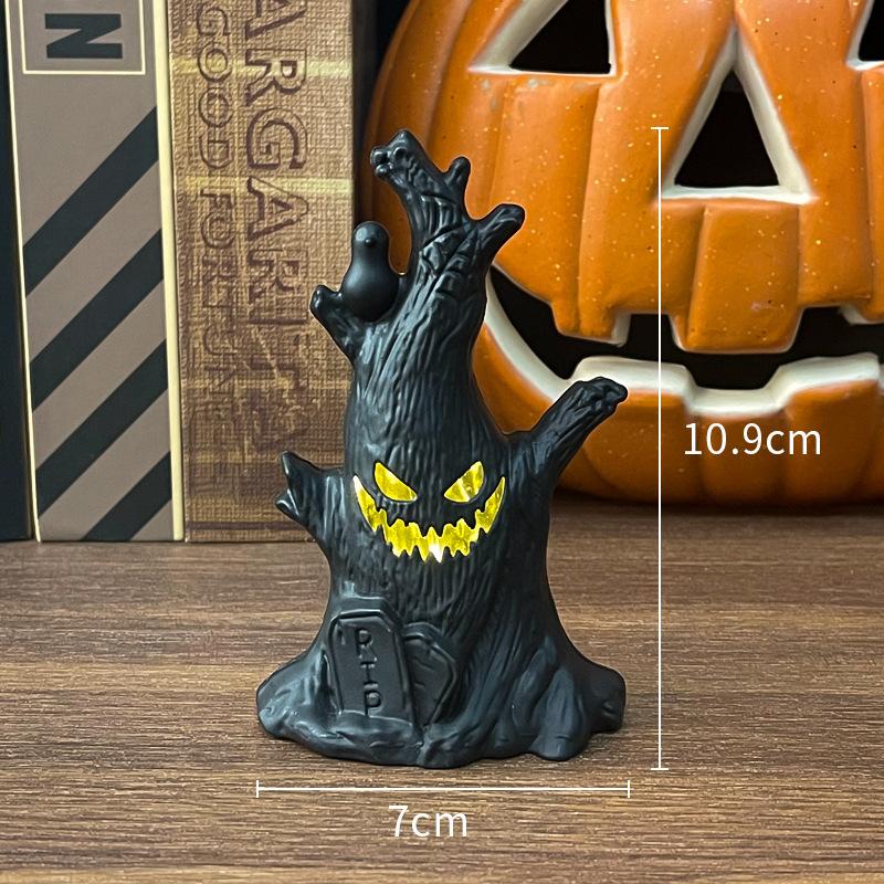 Decorative Items: Funny Pumpkin Night Light Small Figurine Terrifying GhostBedroom Scene Arrangement Light