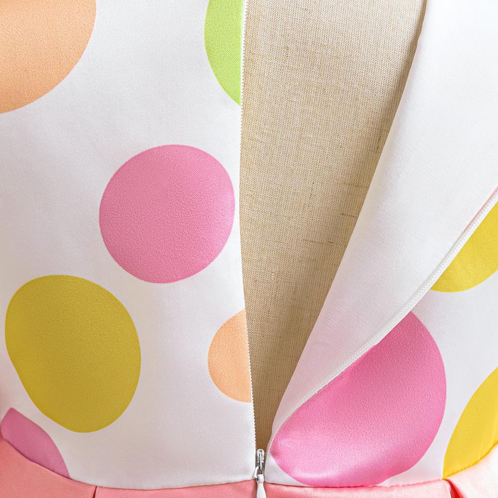 Girls Polka Dot Pleated Dresses Party Princess Dress Girl Sleeveless Clothes Kids Birthday Wedding Formal Costumes Children Wear