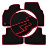 Velour Floor Mats with Red Edge For: Seat Ibiza V Hatchback (2017-)