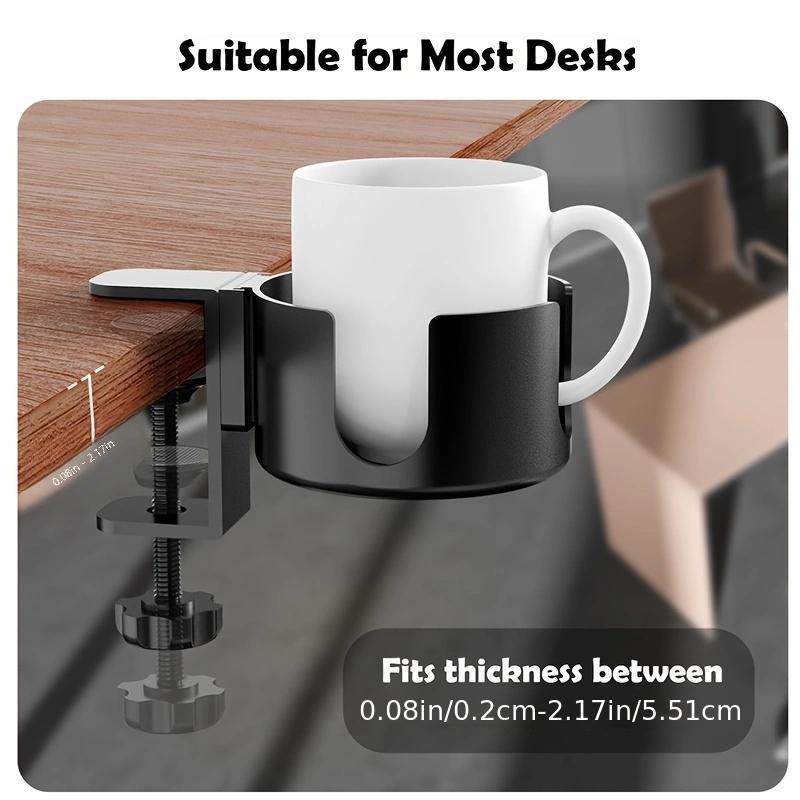 Desk Cup Holder Universal Adjustable Upgraded Arm Clamp Stand for Coffee Mugs Water Bottles