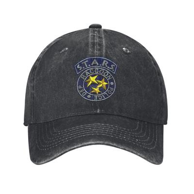 STARS Waschbär Polizeipräsidium R.P.D. Baseballkappe Used Denim Gewaschen Kopfbedeckung für Männer Frauen Unstrukturiert Weiche Hüte Kappe