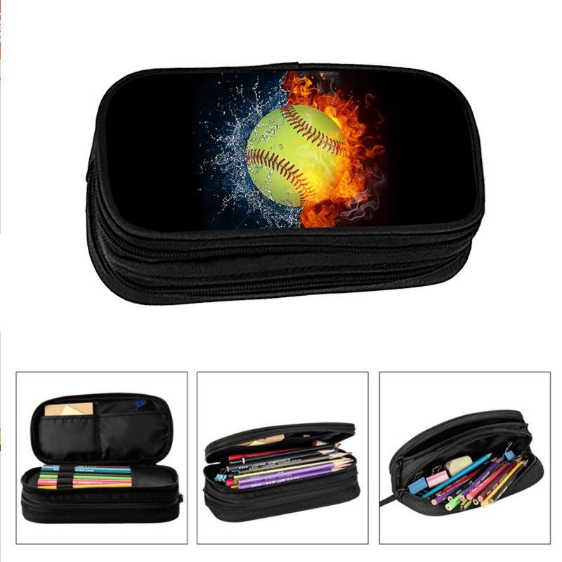 Trousse à Crayons Football Basketball Grande Capacité Multifonctionnelle Étudiants École Primaire Secondaire Fournitures Scolaires Trousse à Crayons Enfant Double Trousse à Crayons