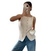 JKASHDK  Women's Fashion Casual Summer Spring Stripe Print Sleeveless Square Collar Blouses & Shirts
