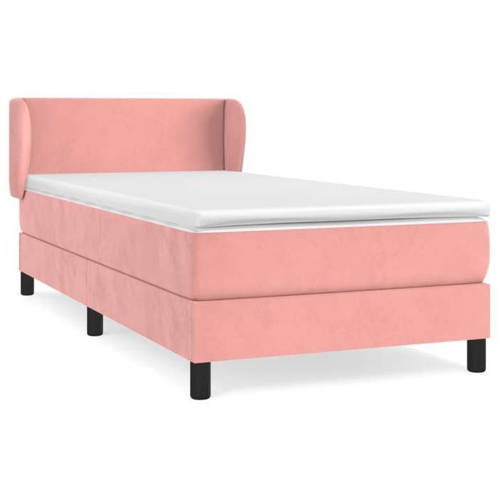 3127354 vidaXL Lit à sommier tapissier avec matelas Rose 90x200 cm Velours