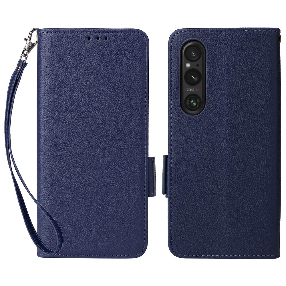 For Sony Xperia 1 VI Case with Wrist Strap Litchi Texture PU Leather Wallet Phone Cover