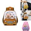 Cute Childrens Dual Shoulder Backpack For Kids With Capybara Pattern And Polyester Lining