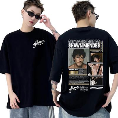 Rapper Shawn Mendes Turné 2025 Grafické tričko Pánské Hip Hop Pop Music Oblečení Trička Muž Vintage Bavlněné tričko s krátkým rukávem
