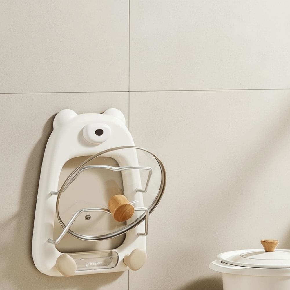 Wall Mount Pot Lids Holder 2-Tier Pot Lid Organizer Space Saving Vegetable Board Rack Cabinet Door