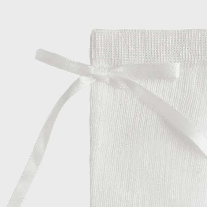 Ribbon Cotton Ribbed High Socks
