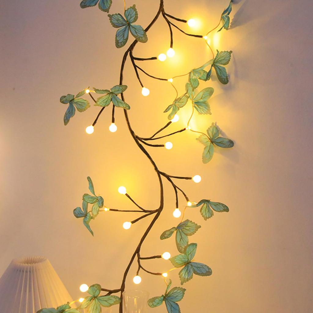 LED Willow Vine Lights with Remote DIY 8 Modes USB Operated Butterfly Fairy Lights Branches Light for Christmas Wall Home Decor