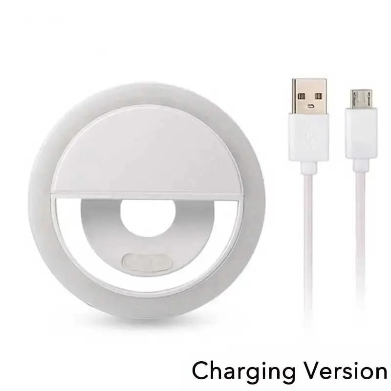 Mini LED Selfie Ring Light USB Rechargeable Portable Clip-On Lamp for Mobile Phone Live Stream Makeup Photography