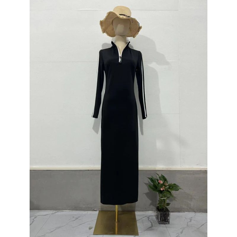 

Ozhouzhan Sheath Young Style Comfortable Casual Slim fit Slimming Long sleeve Pull Bar V-neck Dress Color matching XXL