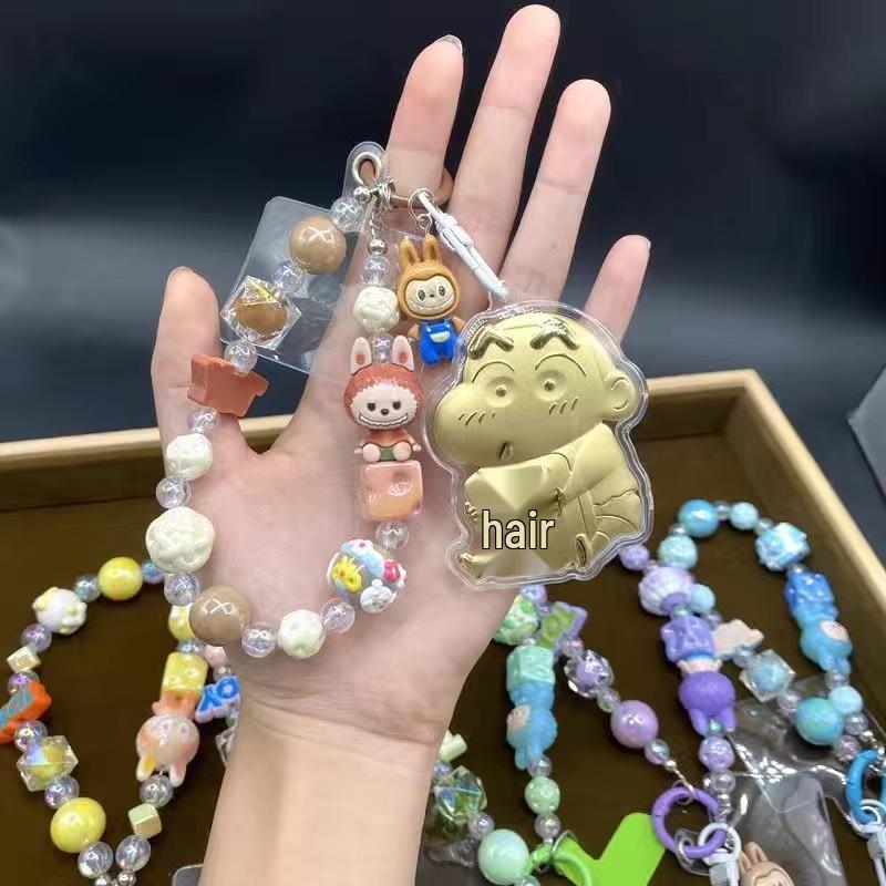 999 Pure Gold Crayon Shin-chan Cartoon Charm Pendant: Keyring & Phone Chain Accessory