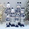 Cute Cloth PP Cotton Snowman 50cm Soft Snowman White Blue Christmas Decor Dolls Household