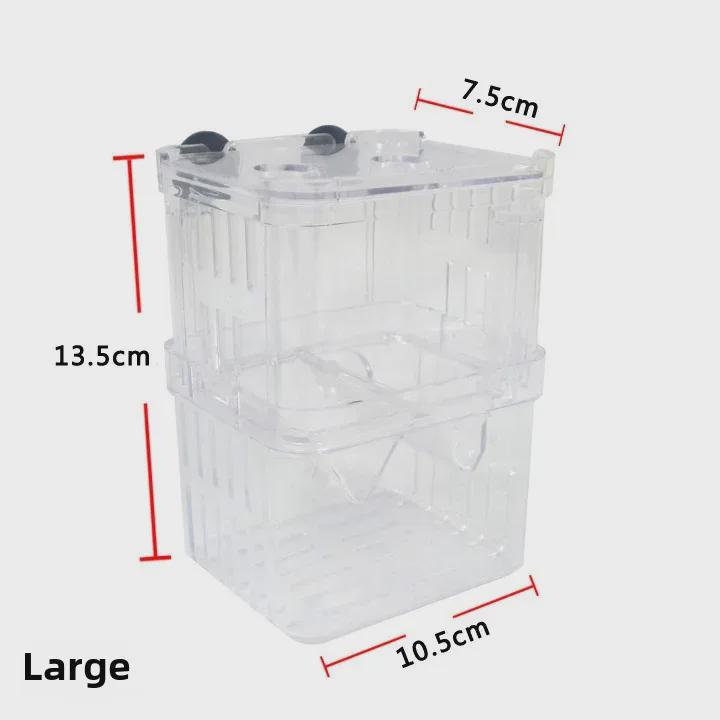 Double-Layer Self-Floating Guppy and Fry Breeding Box with Acrylic Isolation for Fighting Fish