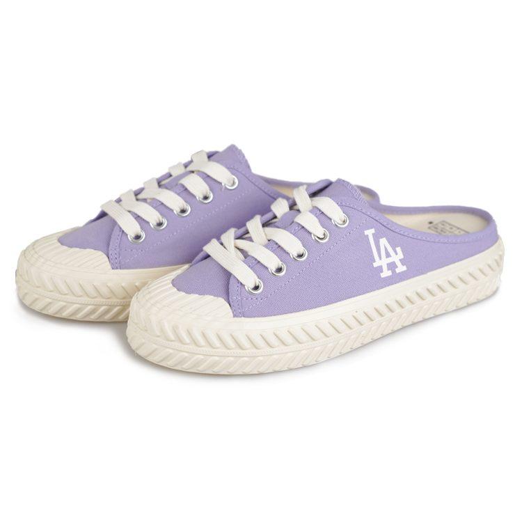 MLB Playball Mule Mules Slip Resistant Abrasion Resistant Low top Canvas Shoes Unisex Violet 32SHS1111-07V