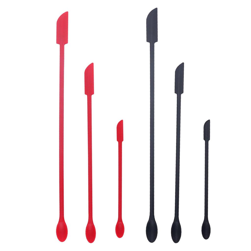 3x Mini Silicone Set for Kitchen and Beauty, Double Head, Jar , Small Makeup Spoon,