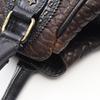 Used FENDI Etnico Handbag leather Brown Navy Used Women