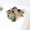 Spille Trendy Doppio Gufo Spilla Strass Spilla Pin Uccello Animale Festa Casual Abito Decorazione Spilla Per Donne Corsage Regali