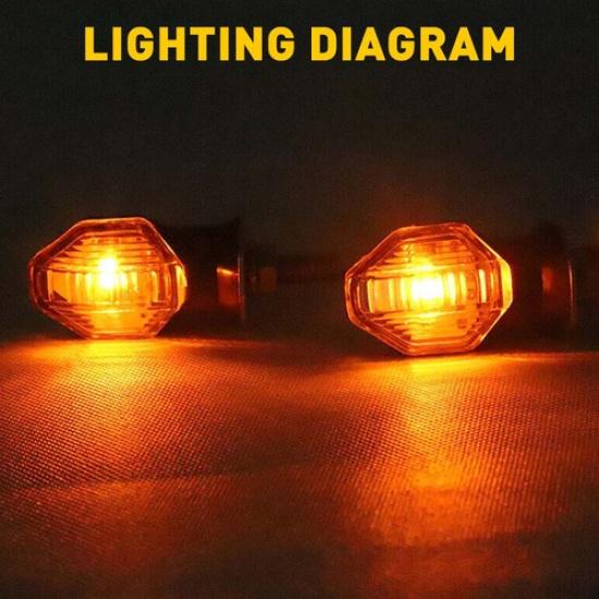 2X LED Motorcycle Turn Signals Indicator Amber Blinker Light Universal Mini Lamp