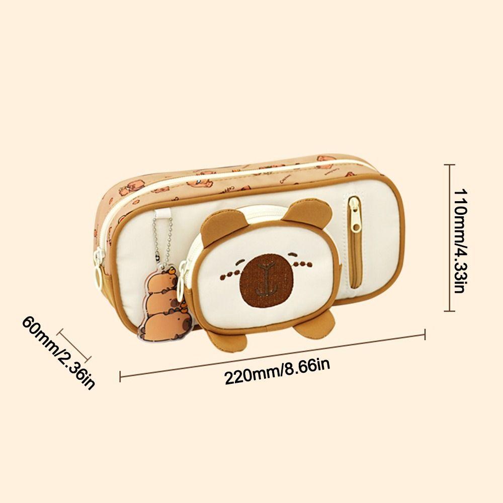 Large Capacity Pen Bags Cartoon Pencil Pouch Kawaii Capibara Pencil Case  School Supplies