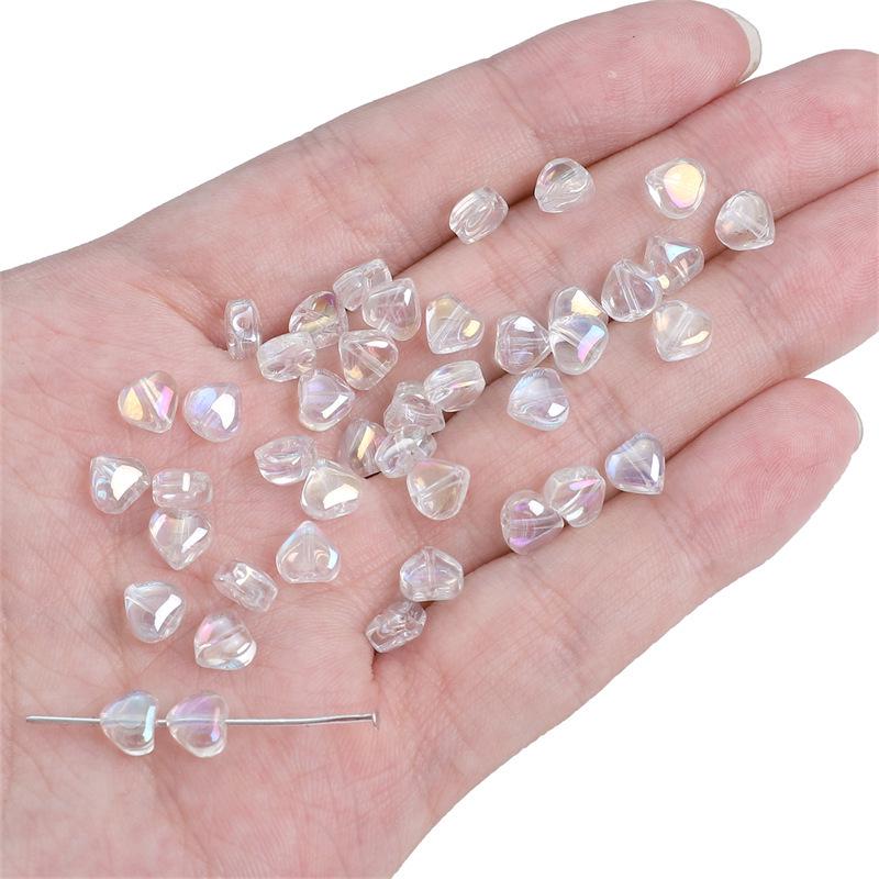 

Бусины с гальваническим покрытием Четырехлистный клевер Роза Сердце Набор для изготовления украшений ручной работы 10 pcs/pack